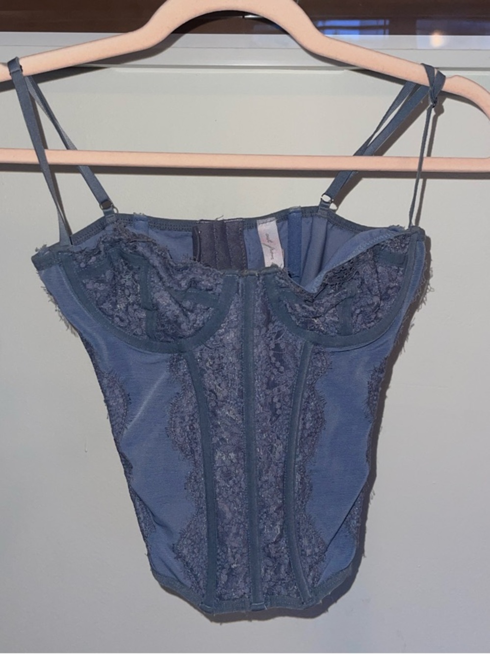 Urban Outfitters Dusty Blue Lace Bustier